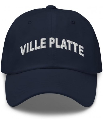 Ville Platte Louisiana Hat Ville Platte Cap Embroidered Dad Hat Adjustable Strap Closure Unisex Navy $19.20 Baseball Caps