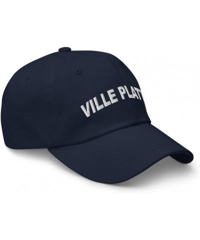 Ville Platte Louisiana Hat Ville Platte Cap Embroidered Dad Hat Adjustable Strap Closure Unisex Navy $19.20 Baseball Caps