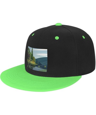 Beautiful Landscape View of The Marshlands Baseball Cap for Men Women Snapback Hat Adjustable Flat Bill Hats Green $13.60 Bas...