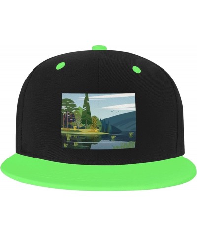 Beautiful Landscape View of The Marshlands Baseball Cap for Men Women Snapback Hat Adjustable Flat Bill Hats Green $13.60 Bas...