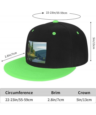 Beautiful Landscape View of The Marshlands Baseball Cap for Men Women Snapback Hat Adjustable Flat Bill Hats Green $13.60 Bas...