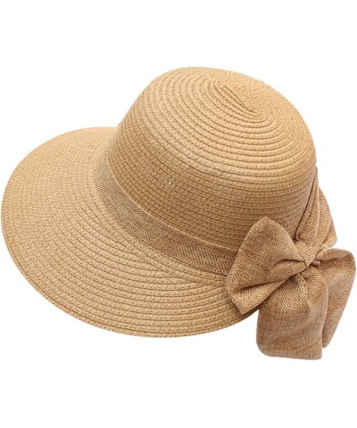 Summer Hats for Women Wide Bongrace Women Straw Beach Hat Little Girl Sun Cap Foldable Ladies Hats Old Looking Khaki-4 $13.37...