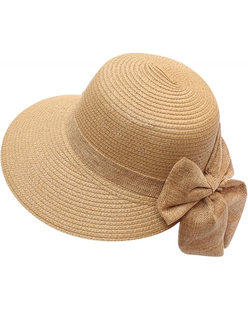 Summer Hats for Women Wide Bongrace Women Straw Beach Hat Little Girl Sun Cap Foldable Ladies Hats Old Looking Khaki-4 $13.37...