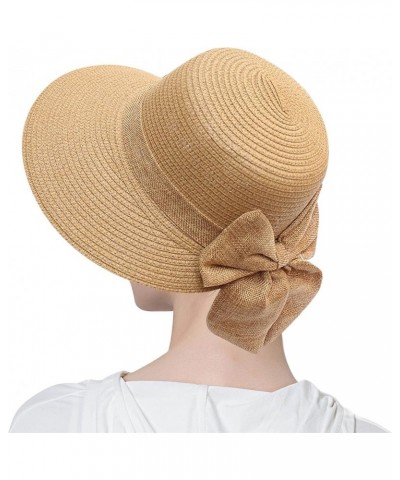 Summer Hats for Women Wide Bongrace Women Straw Beach Hat Little Girl Sun Cap Foldable Ladies Hats Old Looking Khaki-4 $13.37...