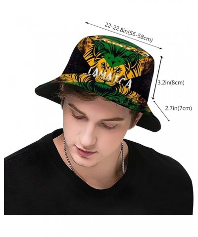 Jamaica Bucket Hat Fashion Jamaican Flag Fisherman Hat Summer Outdoor Travel Beach Hat for Women Men Adults Jamaican Lion Fla...