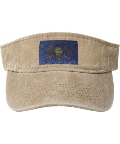 Flag of Pennsylvania Sun Hat Sun Visor Hats for Women Men Baseball Cap Golf Hats Natural $13.97 Visors