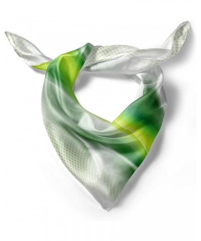 Abstract Head Scarf, Cool Wavy Floral, Hair Wrap Dark Green White $13.02 Scarves