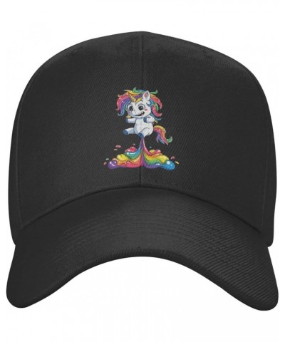 Unicorn Hats for Men Black Baseball Cap Women Vintage Adjustable Dad Hat Funny Trucker Hat for Summer Unicorn $12.25 Baseball...