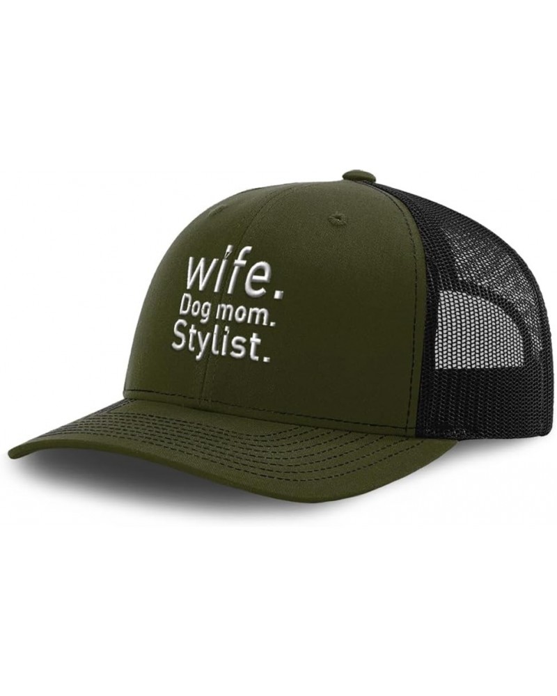 Trucker Baseball Cap Wife Dog Mom Stylist Cotton Dad Hats for Men & Women Loden Black $14.55 Baseball Caps