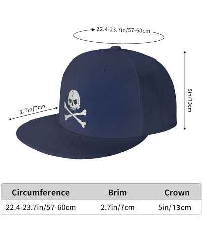 Men Women Adjustable Baseball Caps, White Skull with Crossbones Unisex Plain Hats Vintage Trucker Dad Cap Black Navy Blue $10...