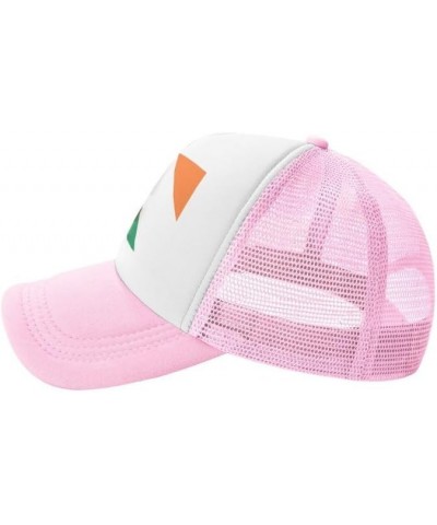 Flag of Ireland and USA Flag-Trucker Hats Denim Hats Cowboy Knit hat Baseball Caps Fisherman's hat Pink $18.03 Baseball Caps