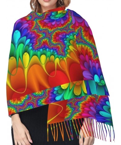 Winter Warm Bright Stars Print Shawl Tassel Scarf Women'S Cashmere Pile Fringe Scarf Accessory Gift Bright Color $12.44 Scarves