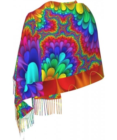 Winter Warm Bright Stars Print Shawl Tassel Scarf Women'S Cashmere Pile Fringe Scarf Accessory Gift Bright Color $12.44 Scarves