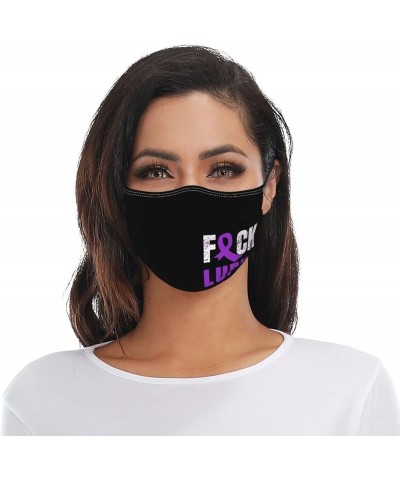 Fuck Lupus Purple Ribbon Face Mask Washable Reusable Adults Breathable with 2 Filters Black $11.66 Balaclavas