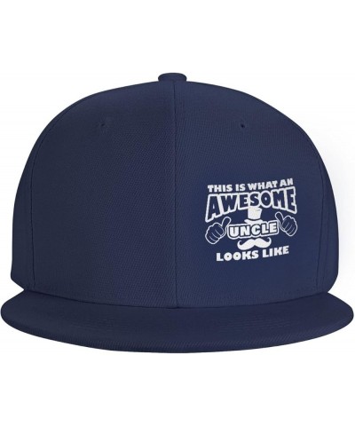 This is What an Awesome Uncle Looks Like Hat for Men Flat Bill Baseball Cap Hip Hop Trucker Hat Black Navy Blue $9.93 Basebal...