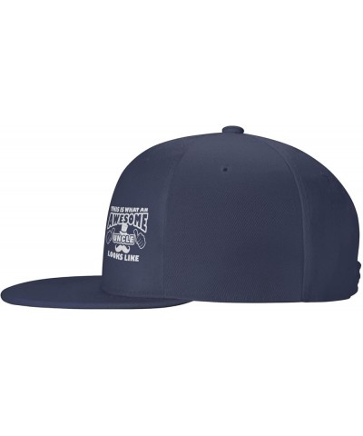 This is What an Awesome Uncle Looks Like Hat for Men Flat Bill Baseball Cap Hip Hop Trucker Hat Black Navy Blue $9.93 Basebal...