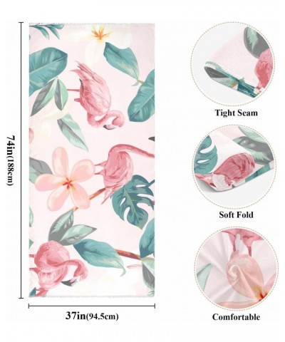 Women's Long Shawl Pink Flamingo Palm Leaf(l2) Winter Warm Large Scarf for All Seasons(227cr5b) $13.44 Scarves