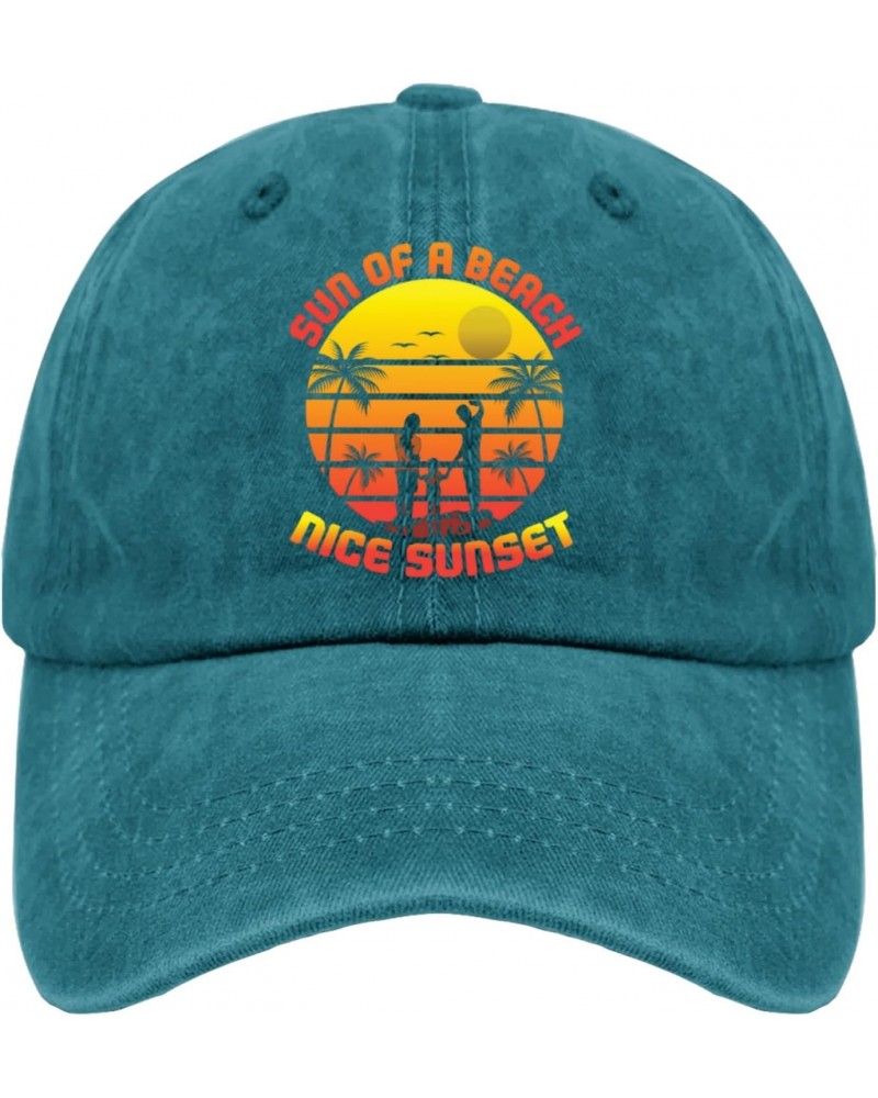 Sunset Couple People Beach Sun Palm Tree Trucker hat Mexico hat Cyan Blue Mens hat Gifts for Women Summer Hats $10.06 Sun Hats