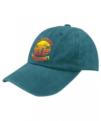 Sunset Couple People Beach Sun Palm Tree Trucker hat Mexico hat Cyan Blue Mens hat Gifts for Women Summer Hats $10.06 Sun Hats