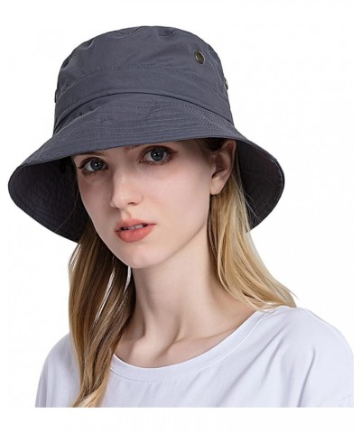 Women Sun Hat Wide Brim Beach Hat Adjustable Bucket Hat Summer Hats Summer Hat 5-dark Gray $10.45 Sun Hats