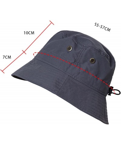 Women Sun Hat Wide Brim Beach Hat Adjustable Bucket Hat Summer Hats Summer Hat 5-dark Gray $10.45 Sun Hats