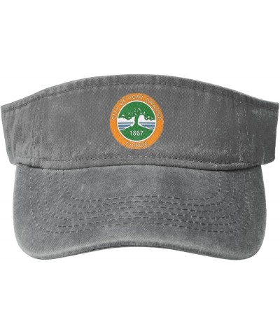 Seal of Port Orange, Florida Sun Visor Hats for Women Men Sun Hat Vintage Golf Hat Adjustable Baseball Cap Gray $14.11 Visors