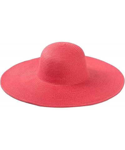 Straw Sun Hats for Women Floppy Beach Wide Brim Summer Sunhats Packable Uv Protection Foldable Vacation Panama Hats Watermelo...