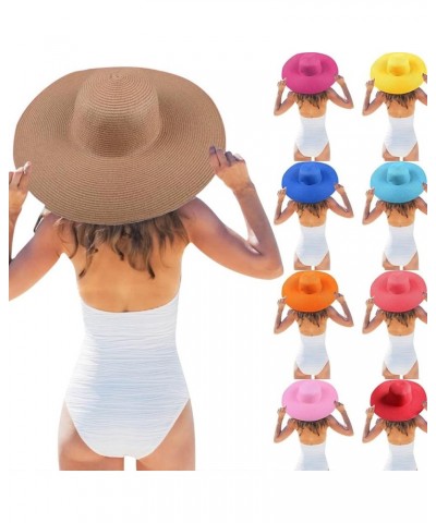 Straw Sun Hats for Women Floppy Beach Wide Brim Summer Sunhats Packable Uv Protection Foldable Vacation Panama Hats Watermelo...