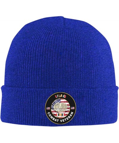 US Army Medic Iraq Combat Veteran Winter Warm Knit Hat - Soft, Classic,Stretchy Beanie Cap Black Blue $10.23 Skullies & Beanies