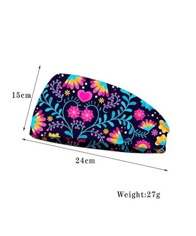 Teen Girls Hair Cover Women Print Headband Elastic Head Wrap Hair Band Bandana Headband Headwear (Yellow, One Size) 1 Count (...