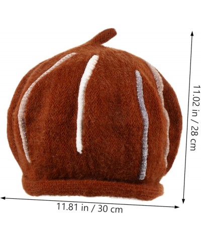 2 Pcs Berets Beret for Women Knitted Beret Hat Womens Caps and Hats French Beret Cap Knitted Brownx3pcs $8.98 Berets