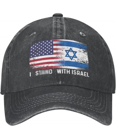 Israel Hat I Stand with Israel Hat for Men Baseball Hat Fashionable Hat Black Msk $8.24 Baseball Caps