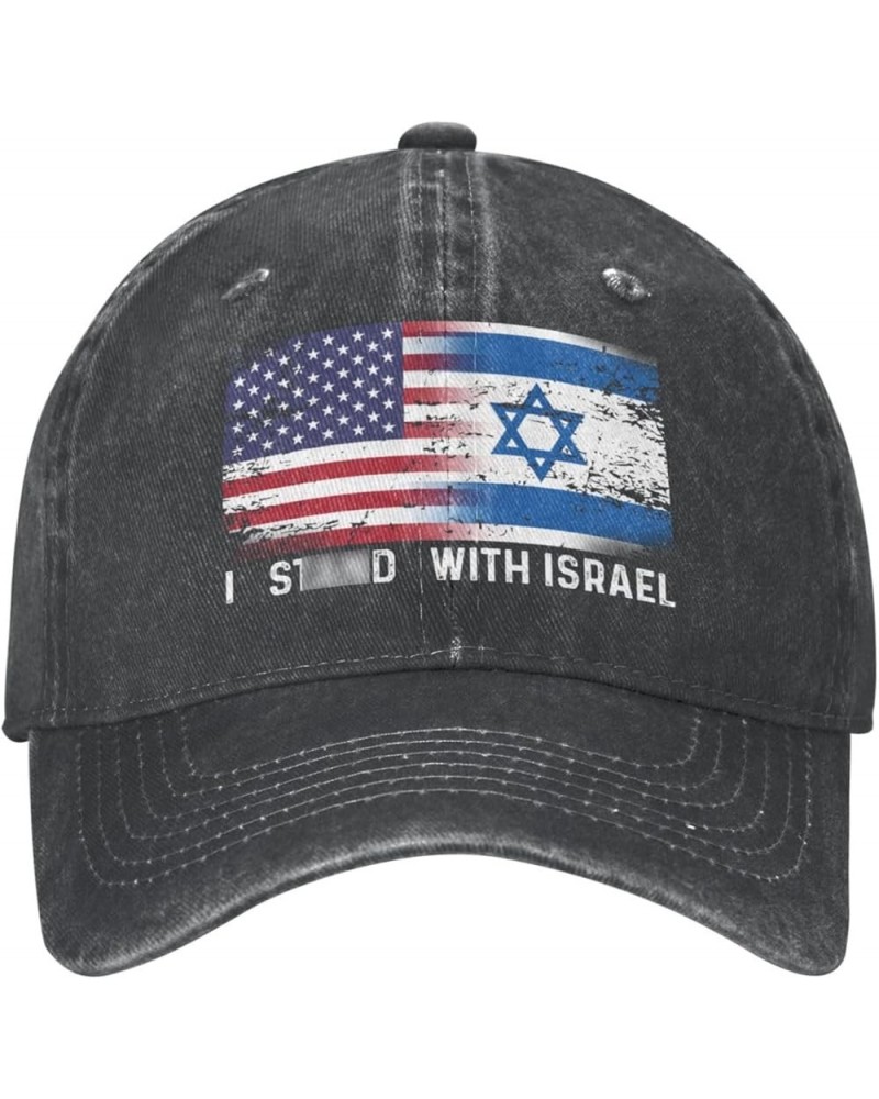 Israel Hat I Stand with Israel Hat for Men Baseball Hat Fashionable Hat Black Msk $8.24 Baseball Caps