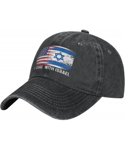 Israel Hat I Stand with Israel Hat for Men Baseball Hat Fashionable Hat Black Msk $8.24 Baseball Caps