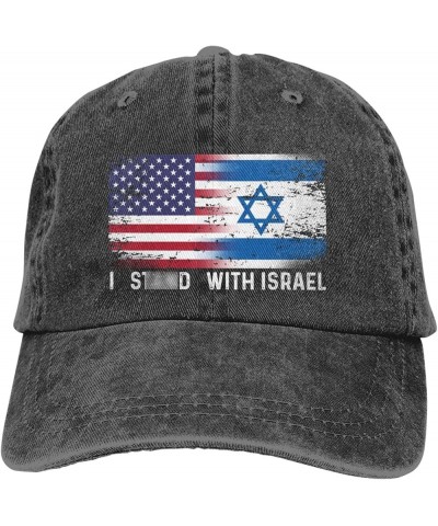 Israel Hat I Stand with Israel Hat for Men Baseball Hat Fashionable Hat Black Msk $8.24 Baseball Caps