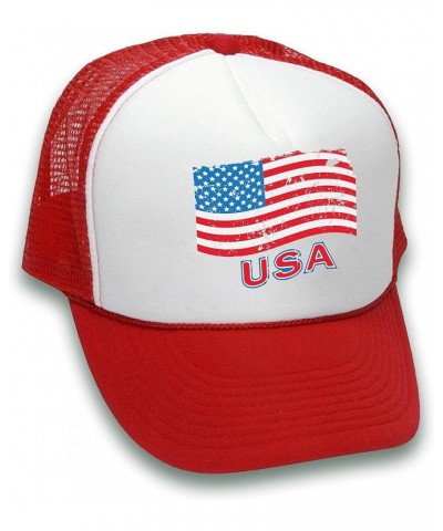 USA Flag Hat American Trucker Hats for Women Men 4th of July Party Red $10.28 Baseball Caps