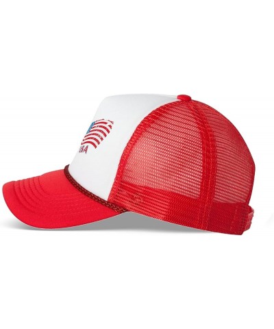 USA Flag Hat American Trucker Hats for Women Men 4th of July Party Red $10.28 Baseball Caps