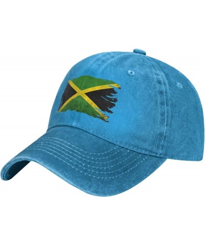 Vintage Torn Broken Jamaica Flag Baseball Cap Casquette Hat for Men Women Blue $12.44 Baseball Caps