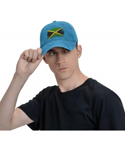 Vintage Torn Broken Jamaica Flag Baseball Cap Casquette Hat for Men Women Blue $12.44 Baseball Caps