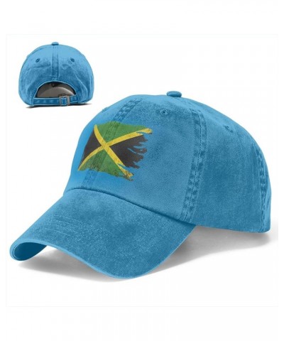 Vintage Torn Broken Jamaica Flag Baseball Cap Casquette Hat for Men Women Blue $12.44 Baseball Caps