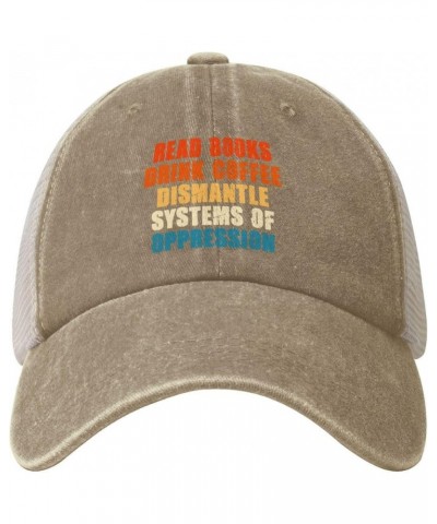 Read Books Drink Coffee Dismantle Systems of Oppression Cowboy Trucker Hat Adjustable Mesh Baseball Cap Dad Hat,Black Natural...