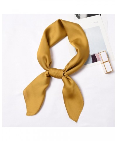 Silk Scarfs Women Small Square Scarf Breathable Floral Print Lightweight Neckerchief Headscarf for Women Yellow $6.09 Scarves