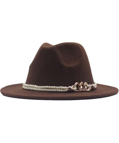 Classic Wool Fedora for Women Panama Jazz Hat Wide Floppy Bucket Fashion Elegant Belt Buckle Party Cap Purple $16.74 Fedoras