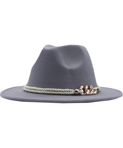 Classic Wool Fedora for Women Panama Jazz Hat Wide Floppy Bucket Fashion Elegant Belt Buckle Party Cap Purple $16.74 Fedoras