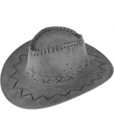 Mens Classic Western Cowboy Hat Wide Brim Outdoor Fedora Hat for Men Women Costume Party A-grey $17.48 Scarves