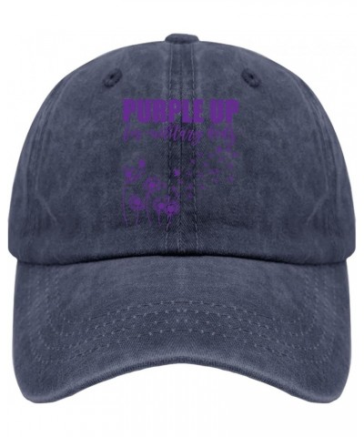 Purple Up for Military Kids Sun Hat Cute Hat Pigment Khaki Womens Hats Gifts for Mom Hiking Hats Navy Blue $11.79 Sun Hats