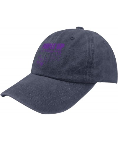 Purple Up for Military Kids Sun Hat Cute Hat Pigment Khaki Womens Hats Gifts for Mom Hiking Hats Navy Blue $11.79 Sun Hats