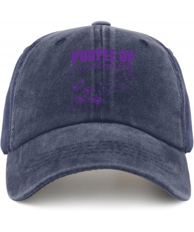 Purple Up for Military Kids Sun Hat Cute Hat Pigment Khaki Womens Hats Gifts for Mom Hiking Hats Navy Blue $11.79 Sun Hats