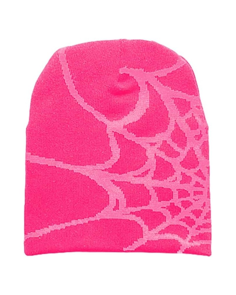 Hip Hop Beanie Hats for Women Y2k Spider Beanie Skull Cap Turbans for Women Warm Knitted Cap Hats Accessories 2023 Rose Red1 ...