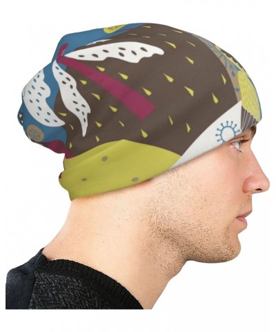 Owls Christmas Forest Knitted Hat Beanie Hat Winter Warm Hedging Cap for Mens Women Multicolor $10.39 Skullies & Beanies